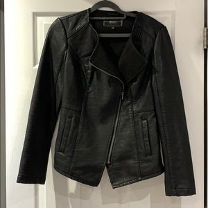 A black leather formal jacket.